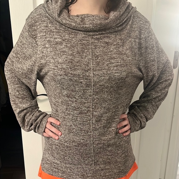 Cozy Brown Cowl Neck Sweater - Picture 1 of 4